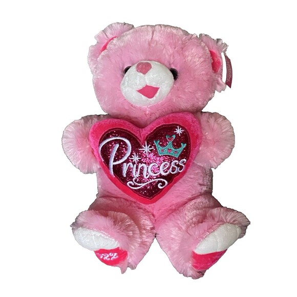 Sweetheart Teddy Bear 2022 Pink Valentines Day Plush Stuffed Animal 18” Princess - Picture 1 of 9